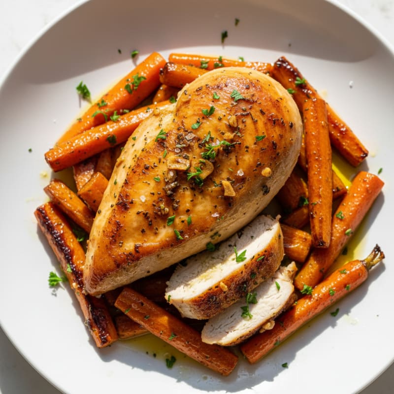 Garlic Herb Roasted Chicken with Root Vegetables