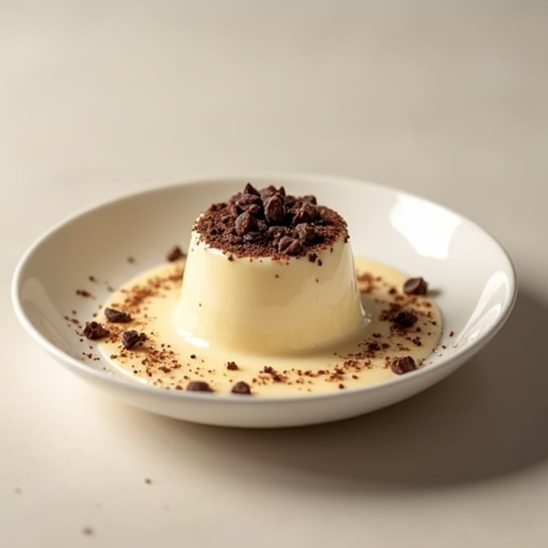 Vanilla Protein Custard with Dark Chocolate Topping