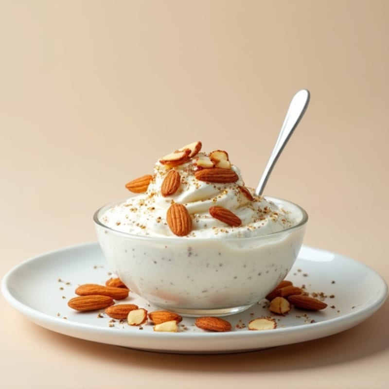 Greek Yogurt with Chia Seeds and Sliced Almonds