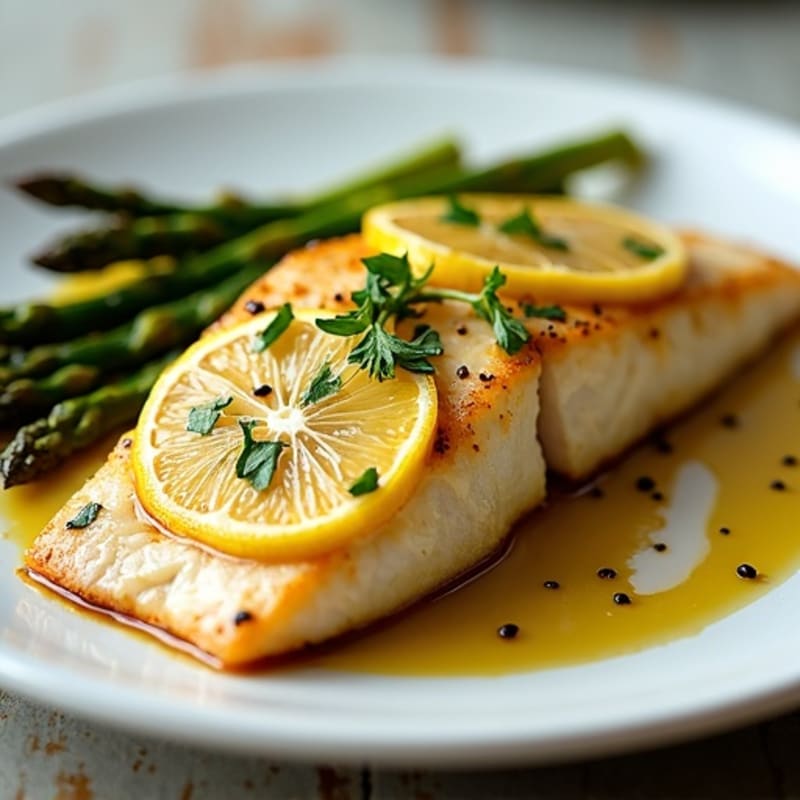 Lemon-Garlic Pan-Seared Tilapia with Roasted Asparagus