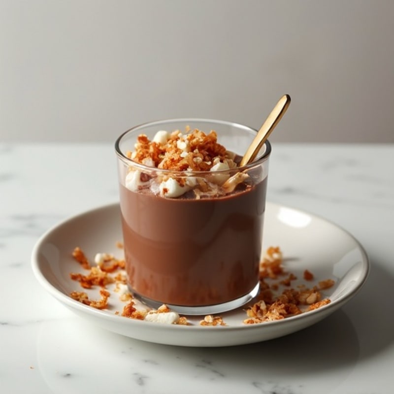 Silky Chocolate Protein Pudding with Toasted Coconut