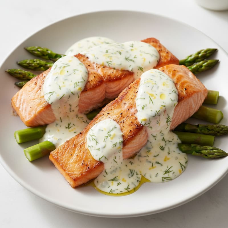 Pan-Seared Salmon with Lemon-Dill Sauce