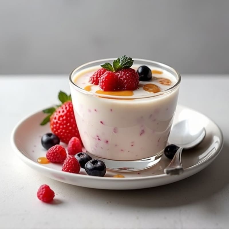 Creamy Greek Yogurt Protein Pudding with Mixed Berries