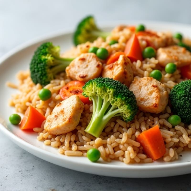 Healthy Chicken and Crispy Vegetable Fried Rice