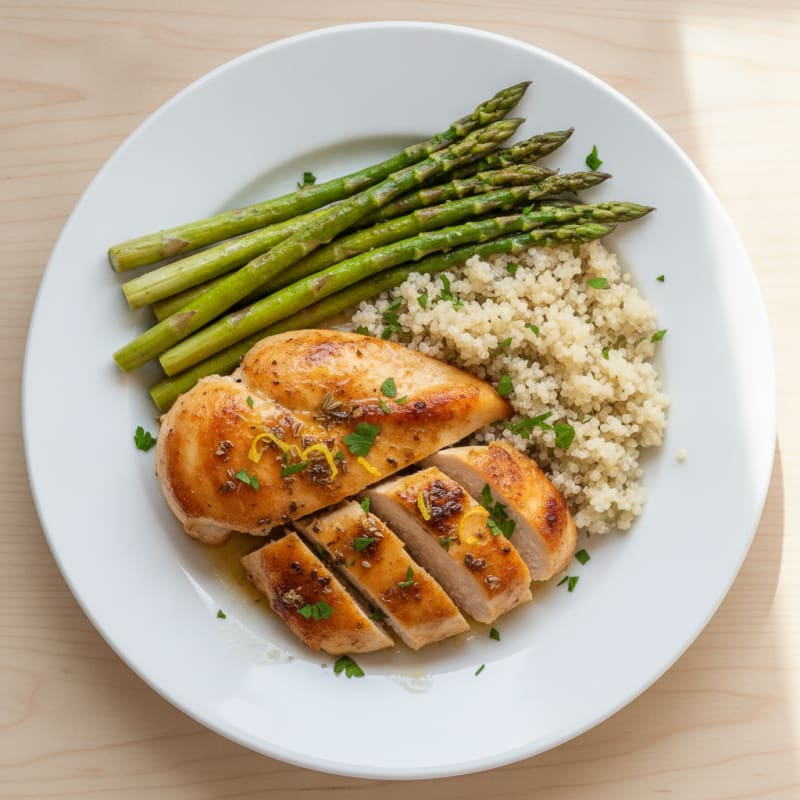 Lemon-Herb Roasted Chicken with Asparagus