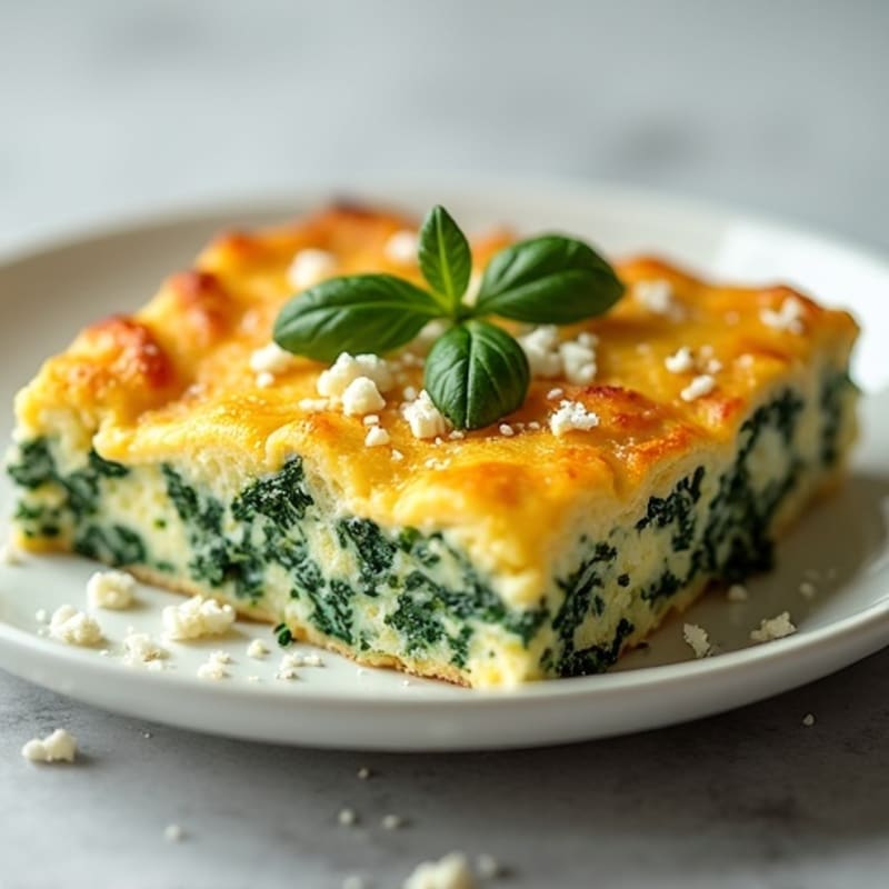 Creamy Spinach and Feta Baked Egg Casserole