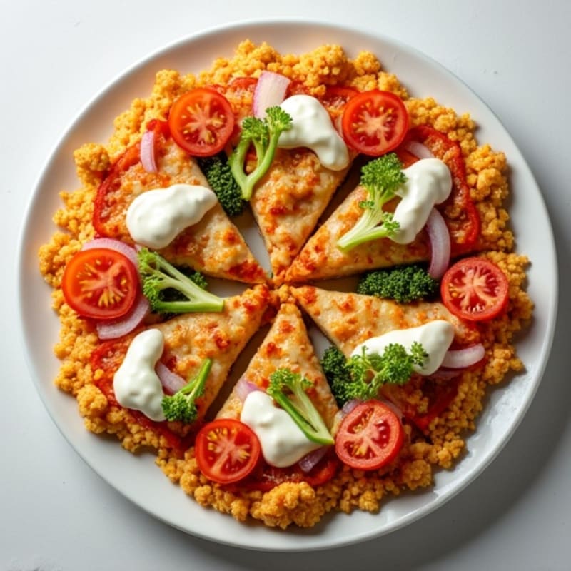 Crispy Buffalo Chicken Pizza with Fresh Vegetables