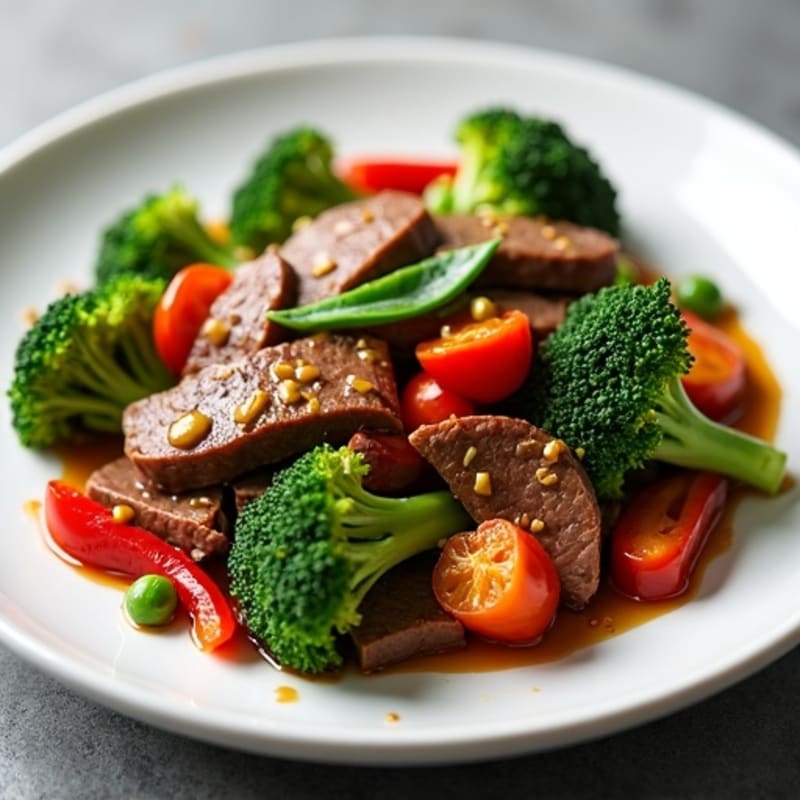 Sweet and Savory Garlic Ginger Beef Stir-Fry with Fresh Vegetables