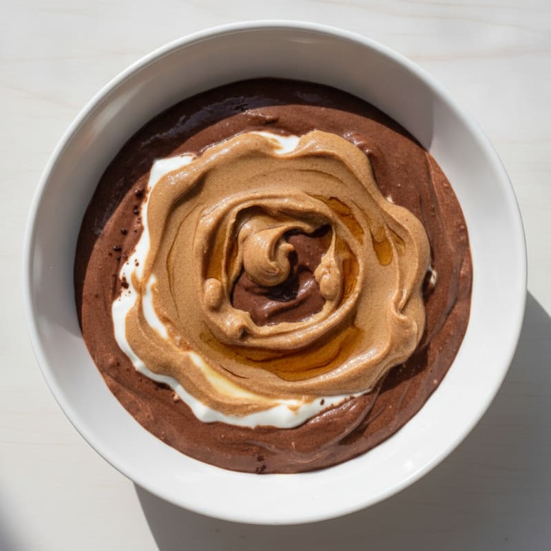 Silky Chocolate Protein Pudding with Almond Butter