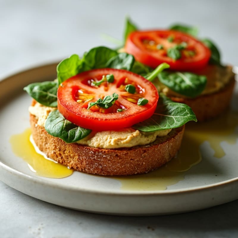 Grilled Chicken and Hummus Open-Face Sandwich
