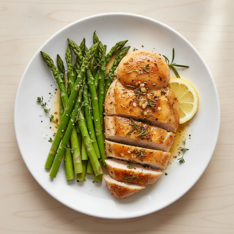 Lemon-Herb Roasted Chicken with Asparagus