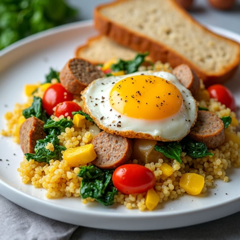 Chicken Sausage and Spinach Egg Scramble