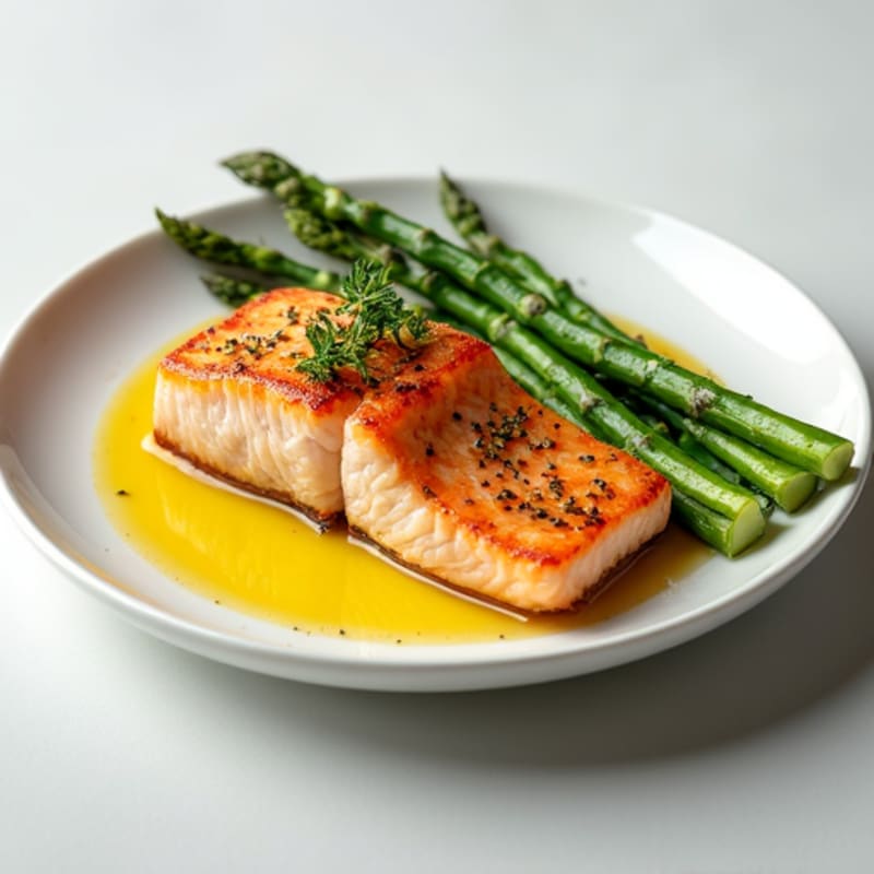Seared Salmon with Steamed Asparagus