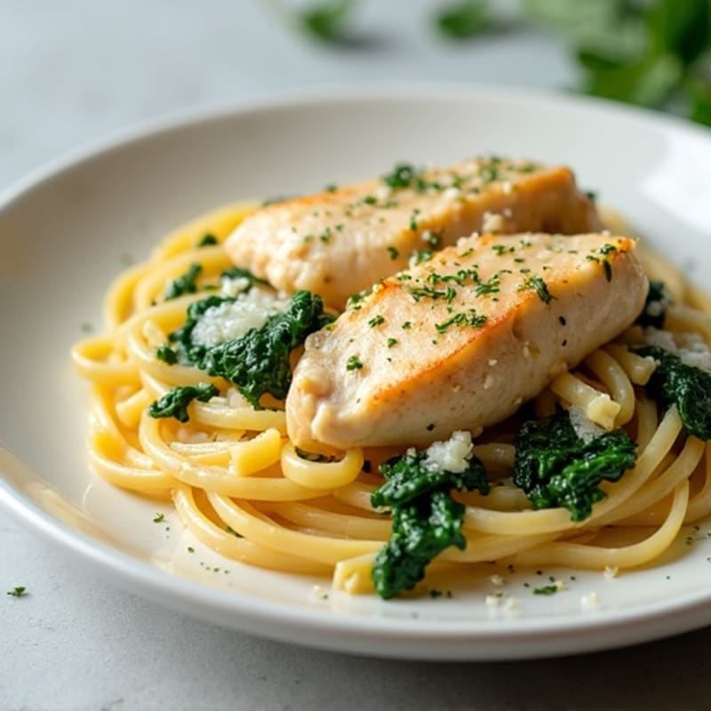 Chicken and Spinach Creamy Carbonara