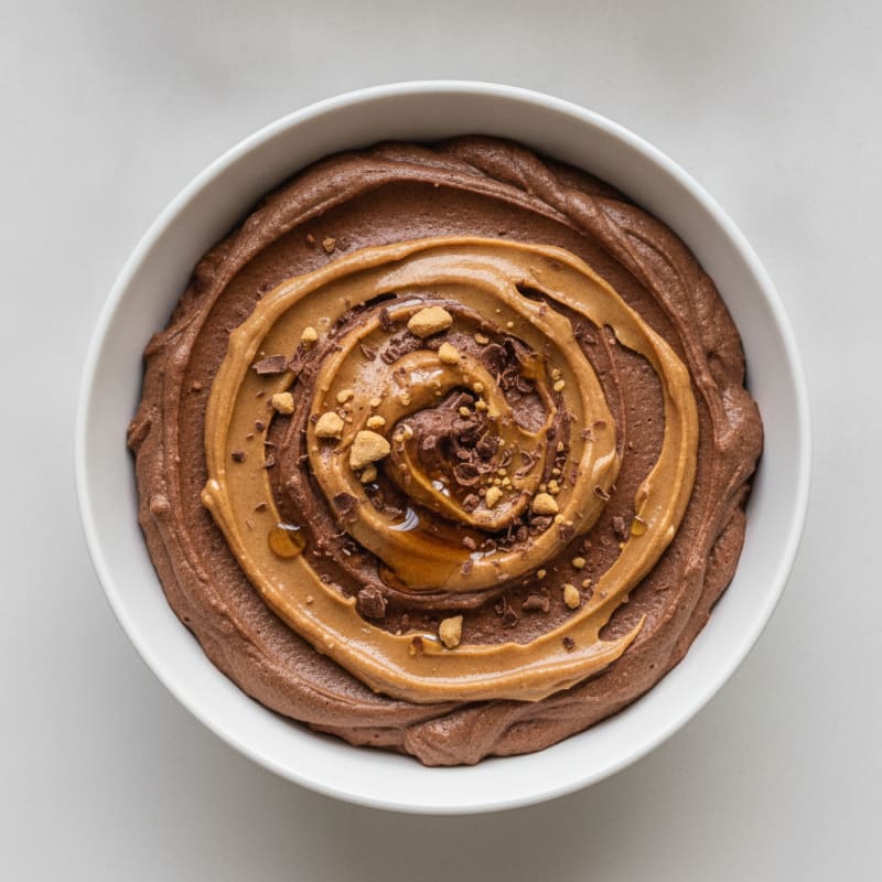 Silky Chocolate Protein Mousse with Peanut Butter Swirl