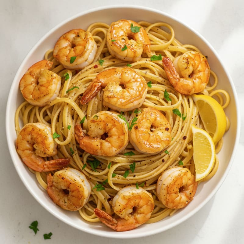 Garlic Butter Shrimp Scampi with Linguine