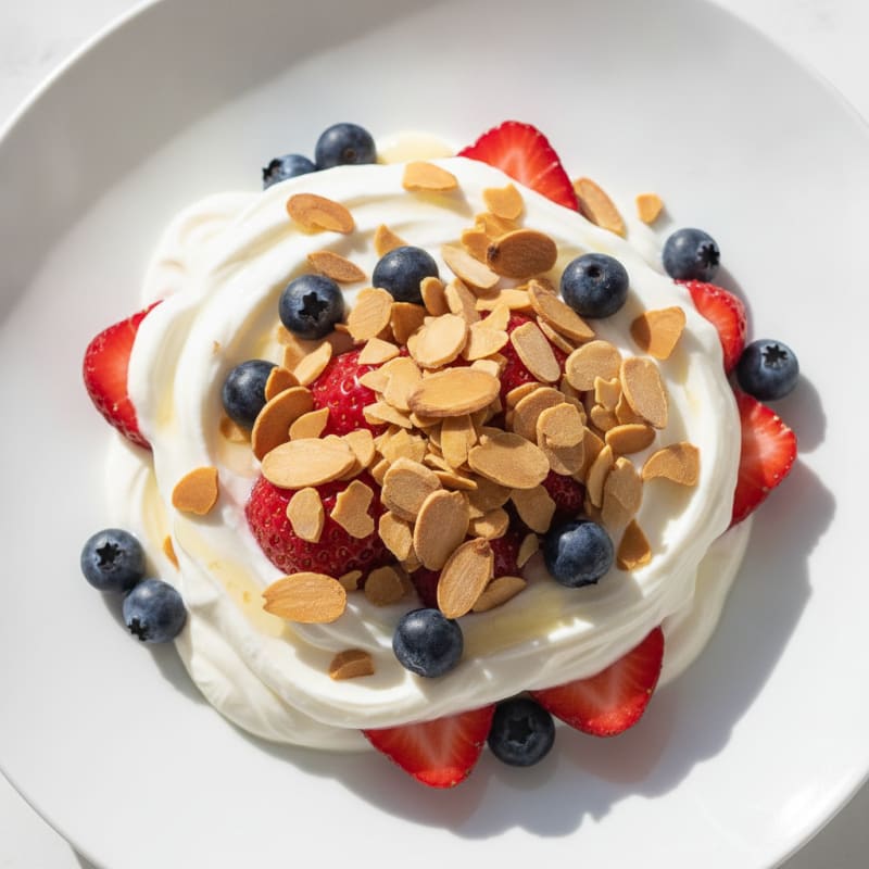 Greek Yogurt Protein Parfait with Berries and Almonds