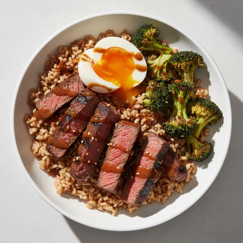 Grilled Beef and Broccoli Rice Bowl