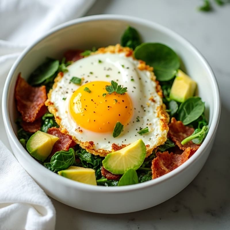 Egg White Scramble with Spinach and Turkey Bacon