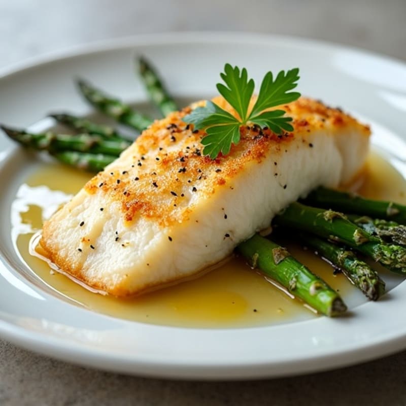 Flaky Baked Cod with Roasted Lemon Asparagus