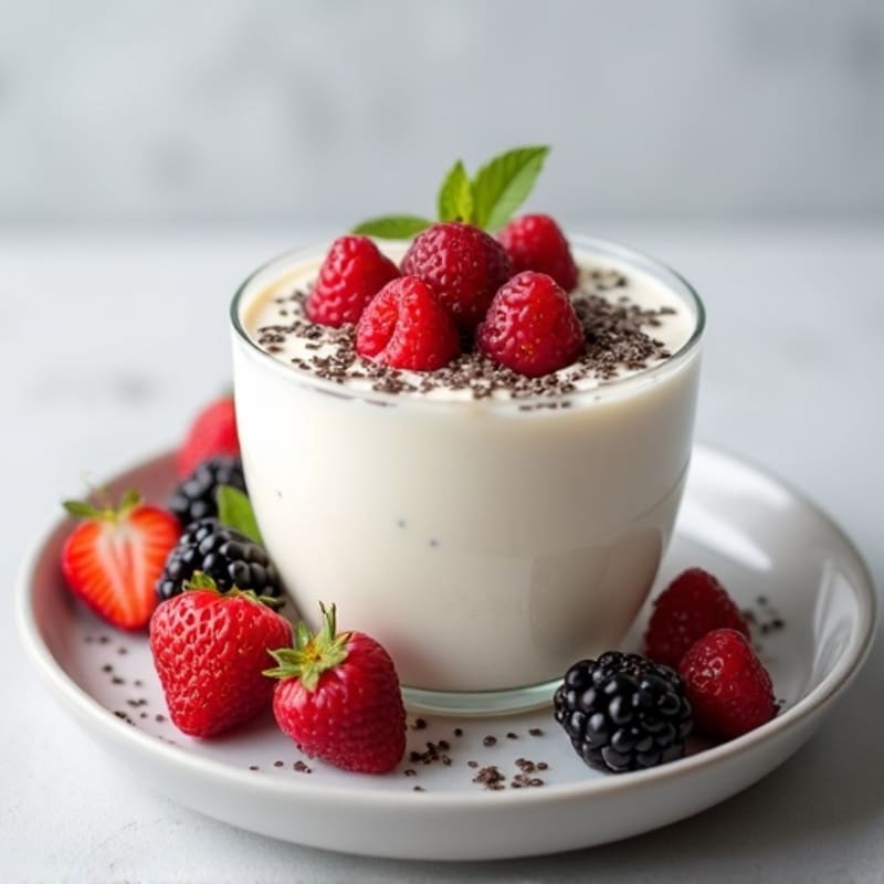 Silky Greek Yogurt Protein Pudding with Berries