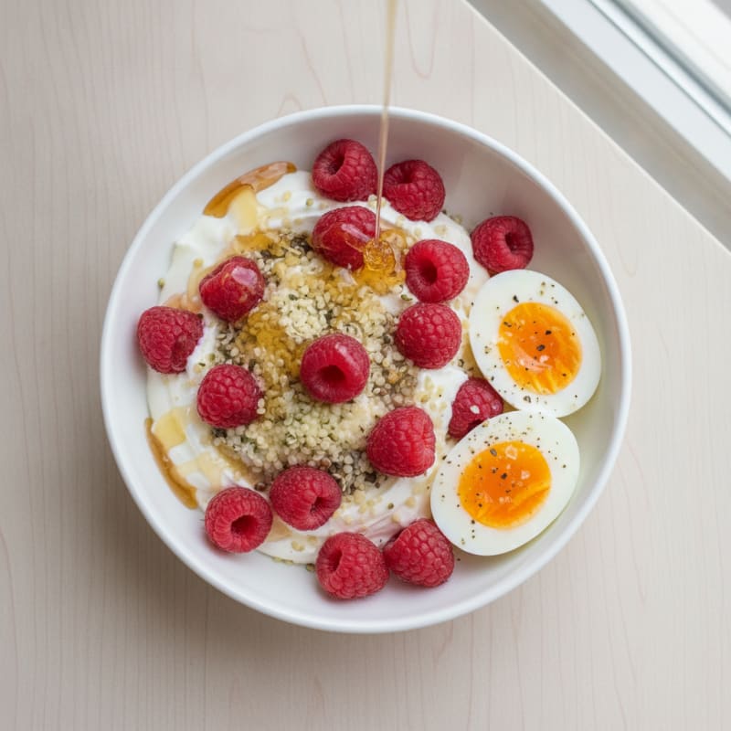 High-Protein Berry Parfait with Jammy Eggs