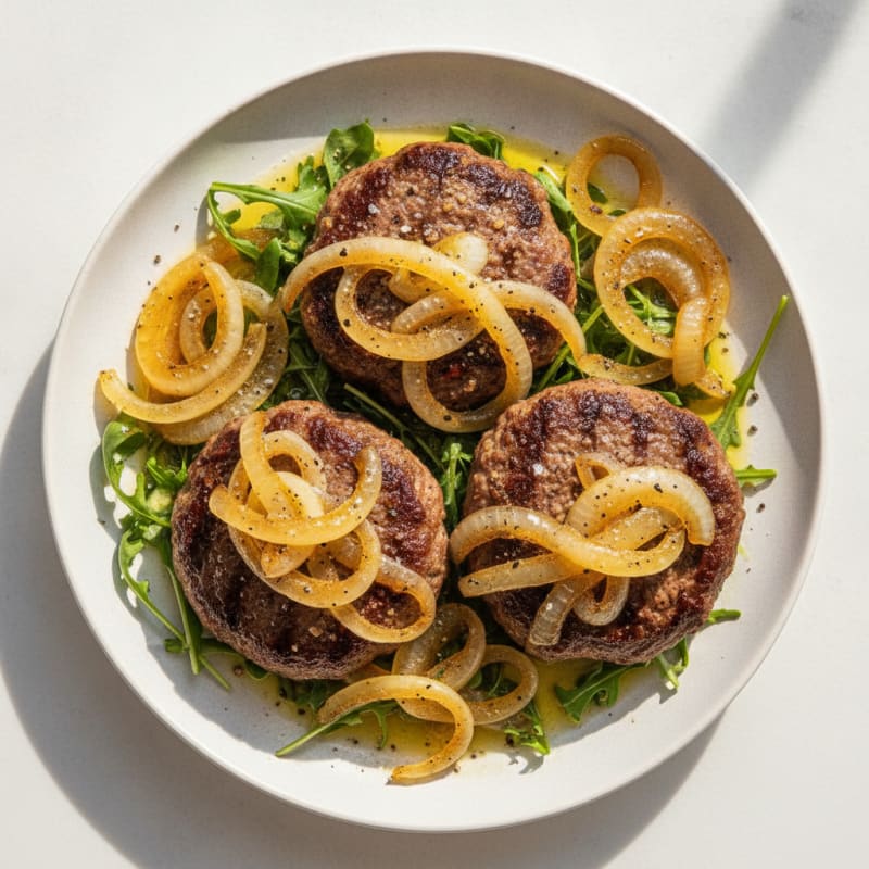 Seared Beef Pattie with Caramelized Onions