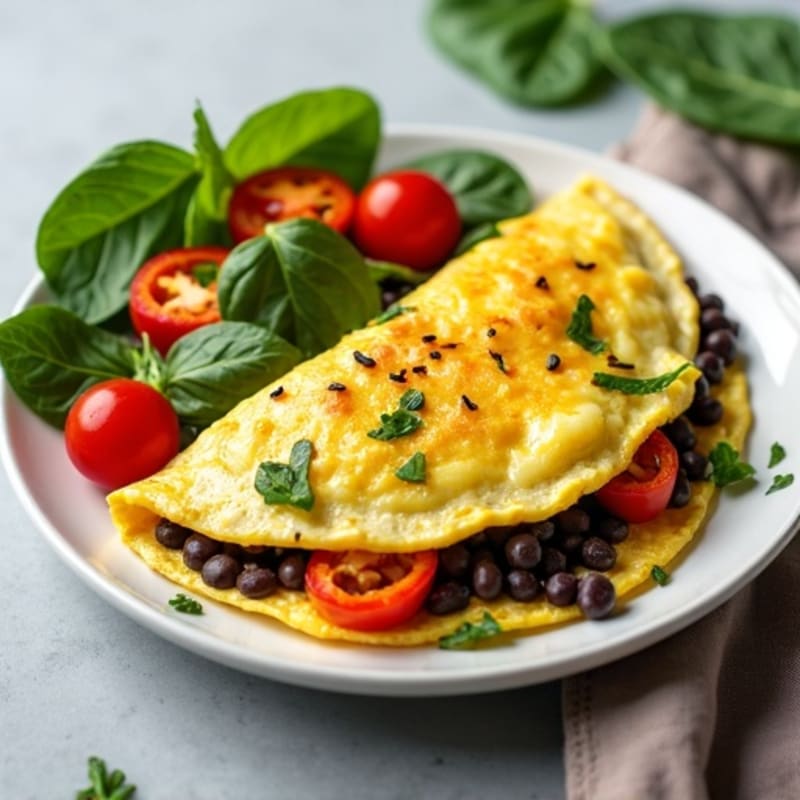 Protein-Packed Black Bean Spinach Omelette