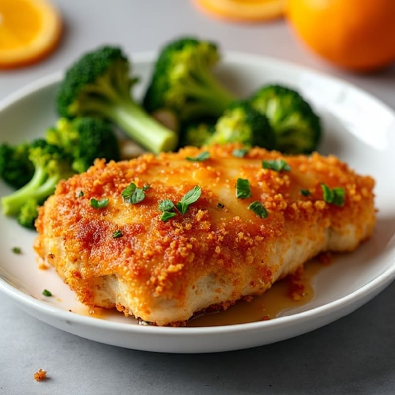 Crispy Orange Chicken with Roasted Broccoli