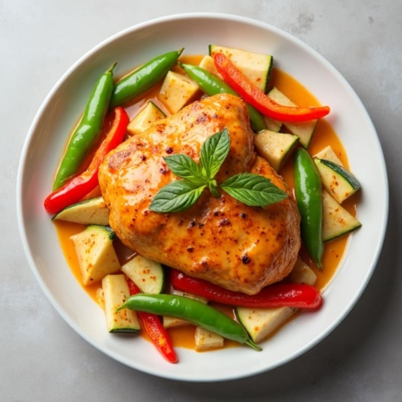 Creamy Coconut Red Curry Chicken with Tender Vegetables