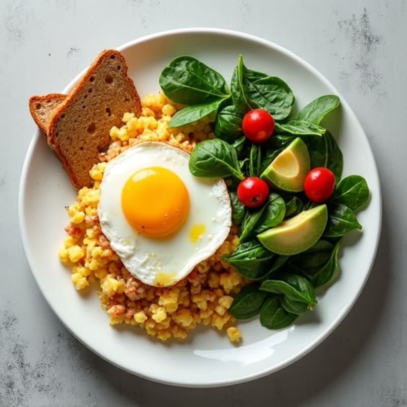 Egg White and Turkey Sausage Scramble with Spinach