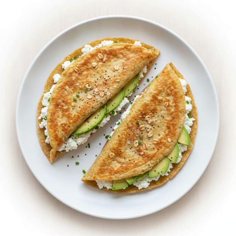 Savory Oat Egg Wrap with Avocado