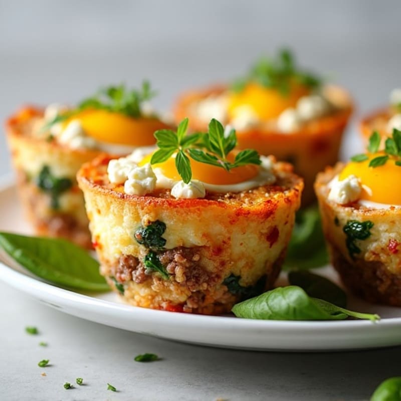 Mediterranean-Spiced Ground Beef and Feta Egg Cups