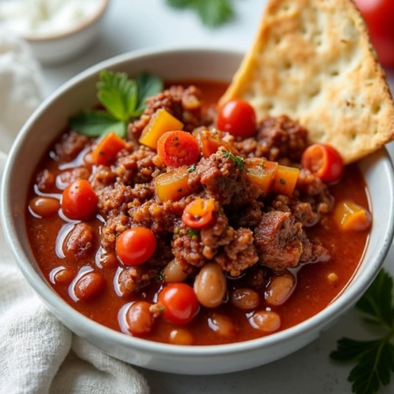 Lean Beef Slow Cooker Chili with Beans and Veggies