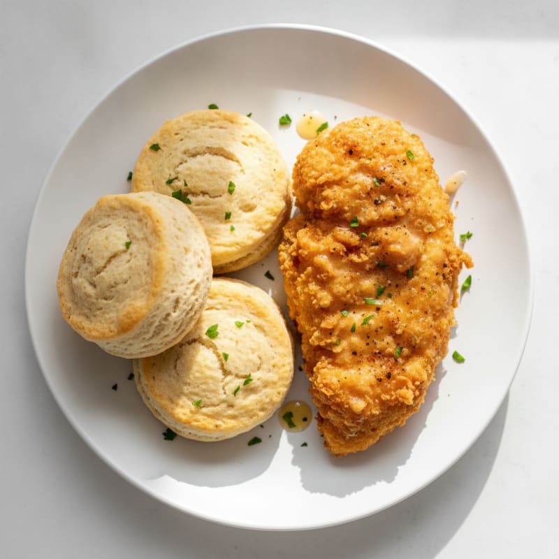 Buttermilk Fried Chicken with Fluffy Biscuits