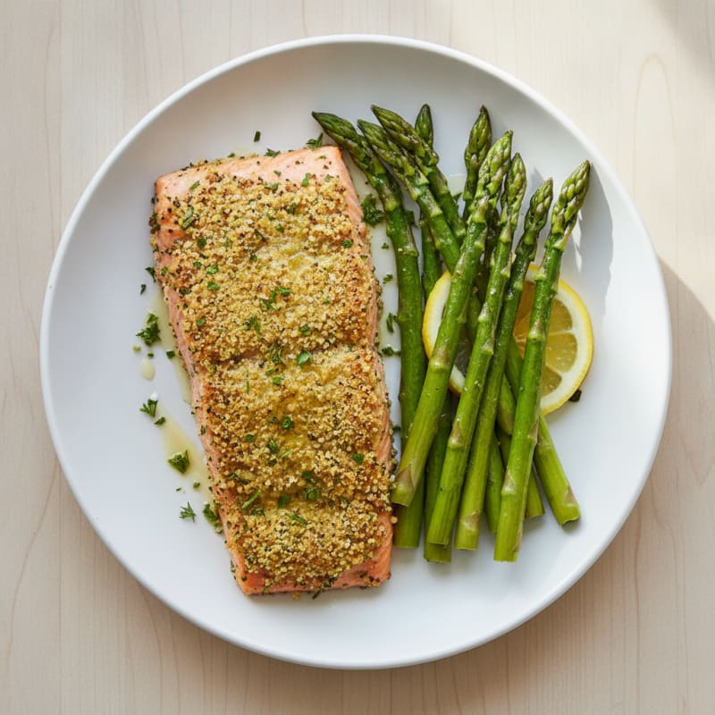 Herb-Crusted Salmon with Roasted Asparagus