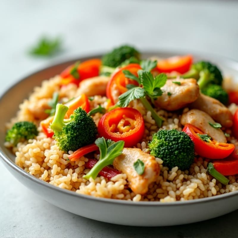 Chicken and Vegetable Brown Rice Stir-Fry
