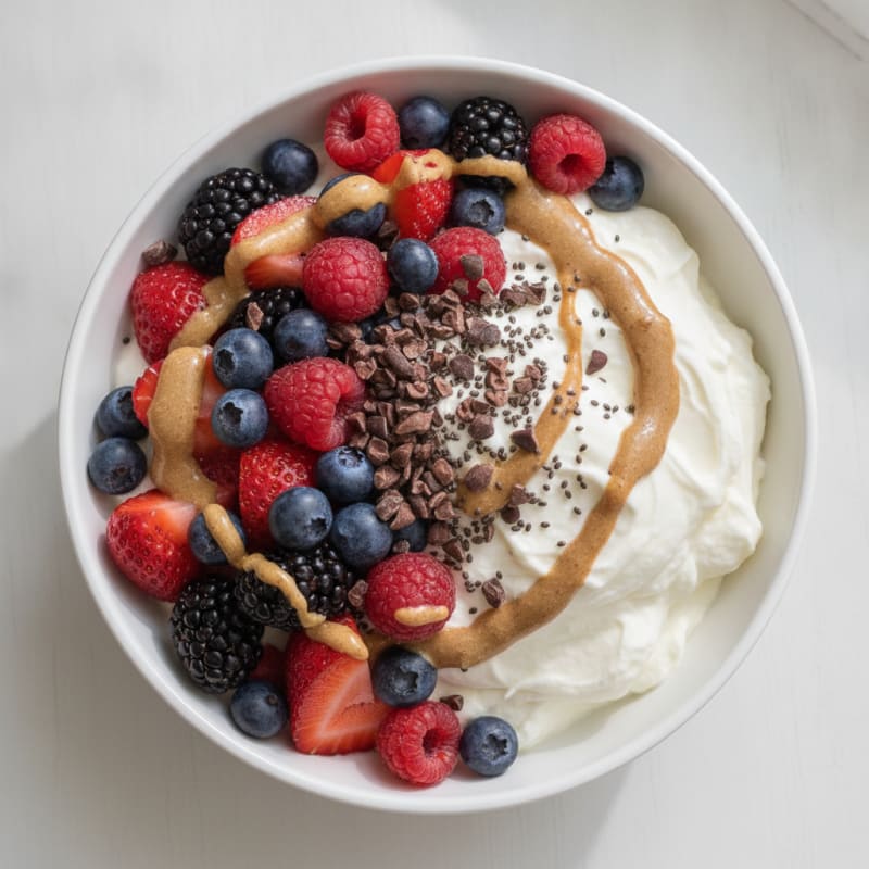 Silky Greek Yogurt Protein Mousse with Berries