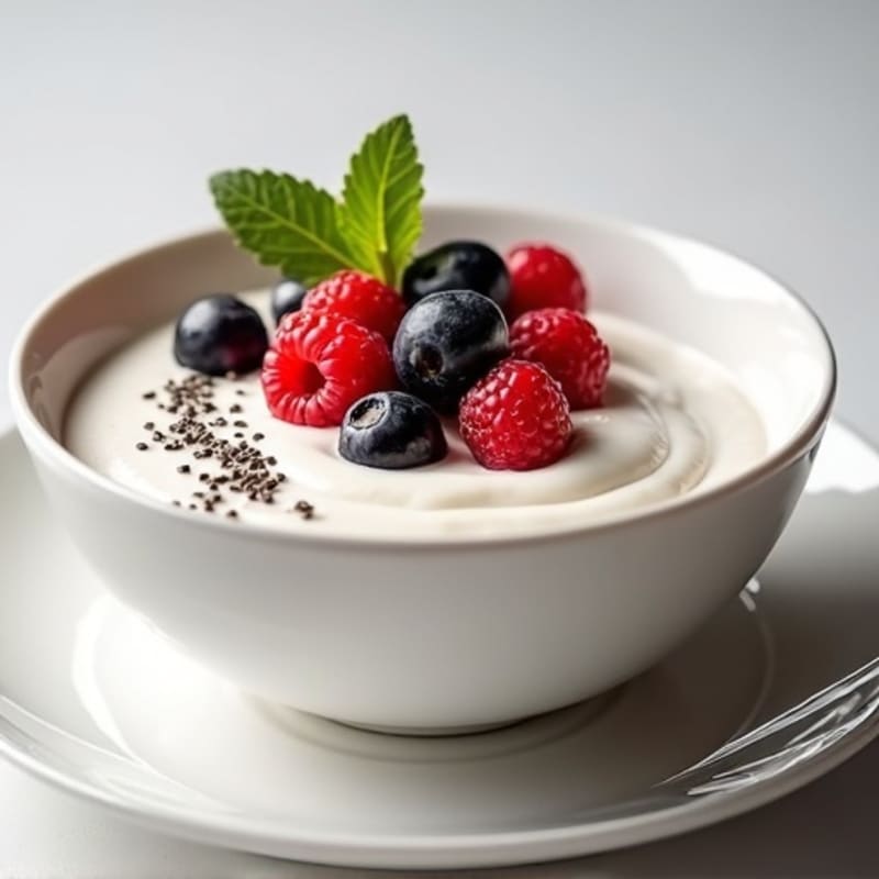 Silky Greek Yogurt Protein Pudding with Berries