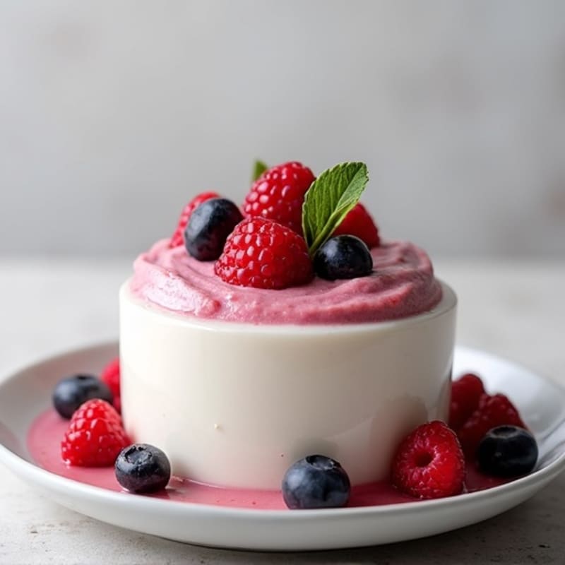 Greek Yogurt Protein Mousse with Mixed Berries