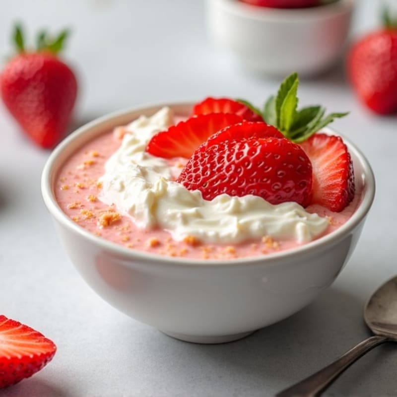 Creamy Cottage Cheese Protein Bowl with Sliced Strawberries