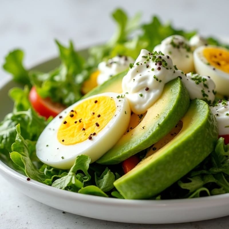 Creamy Avocado Egg Salad with Crisp Greens