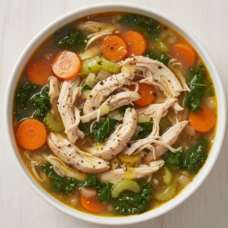 Shredded Chicken and Vegetable Soup