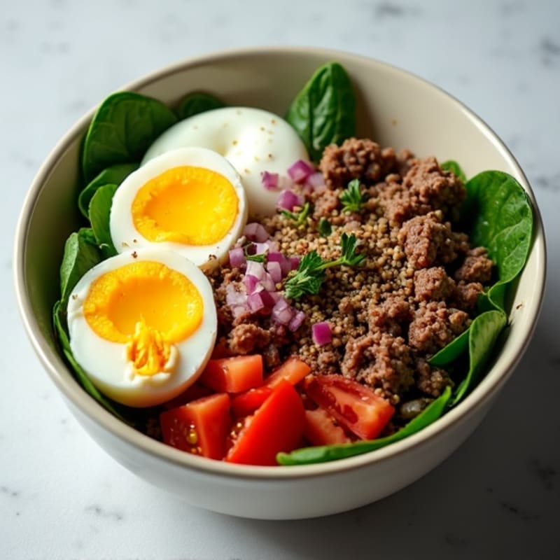 Seasoned Ground Beef Bowl with Special Sauce