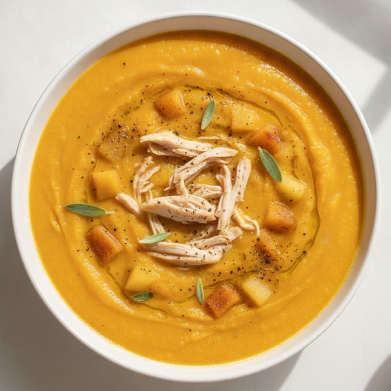 Roasted Butternut Squash and Apple Soup