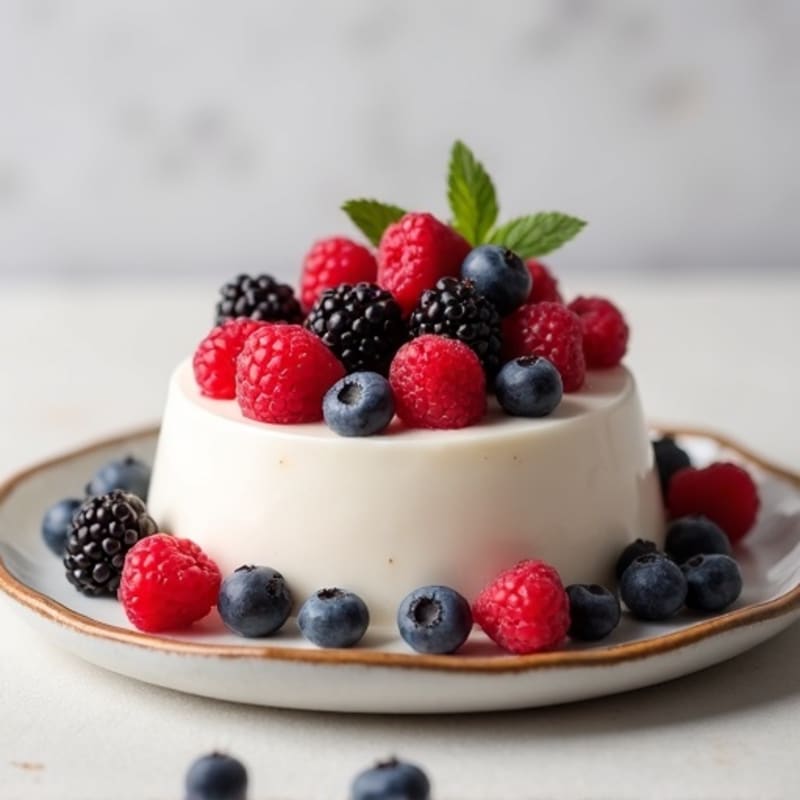 Silky Vanilla Protein Yogurt with Mixed Berries
