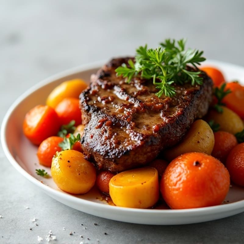 Slow-Cooked Tender Brisket with Roasted Root Vegetables