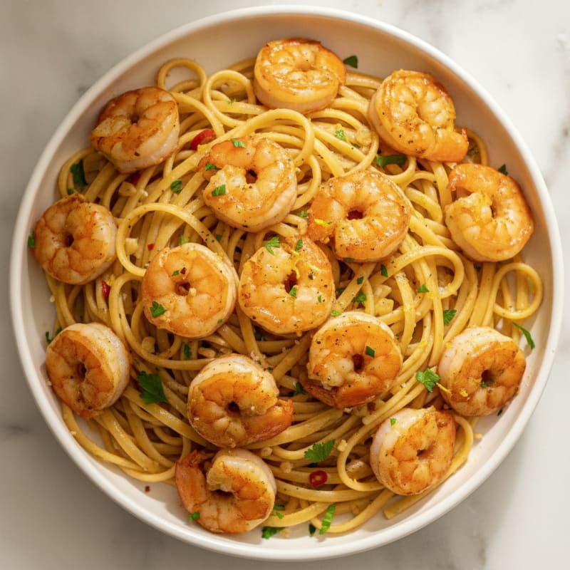 Garlic Butter Shrimp Scampi with Linguine