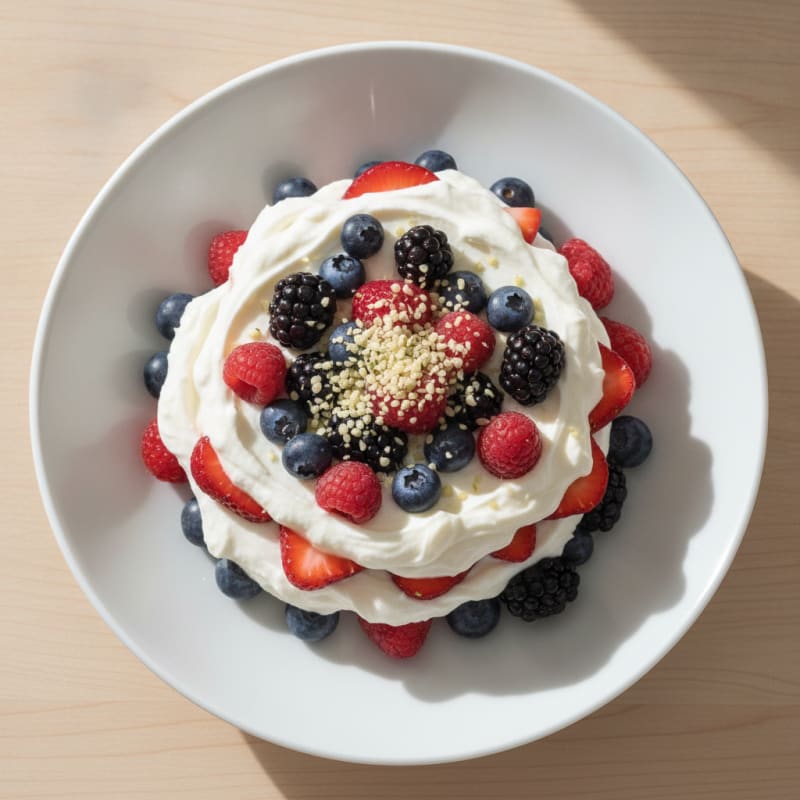 Greek Yogurt Protein Parfait with Mixed Berries
