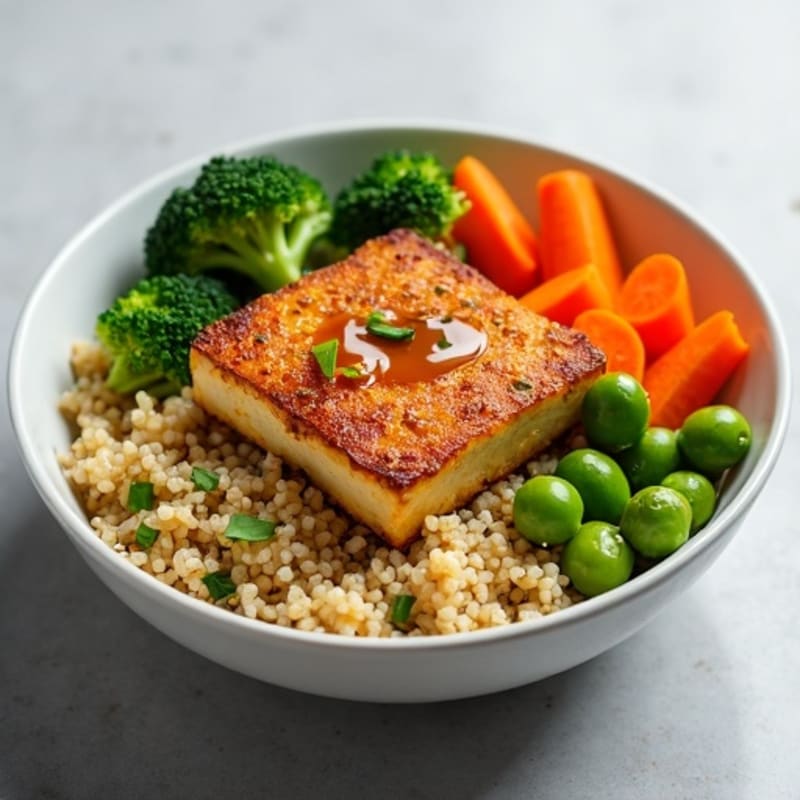 Crispy Baked Tofu Bowl with Sesame Ginger Sauce